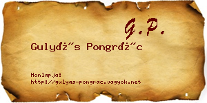 Gulyás Pongrác névjegykártya