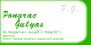 pongrac gulyas business card